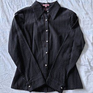 Striking (Canadian Designer) Black Shirt with Polka Dots